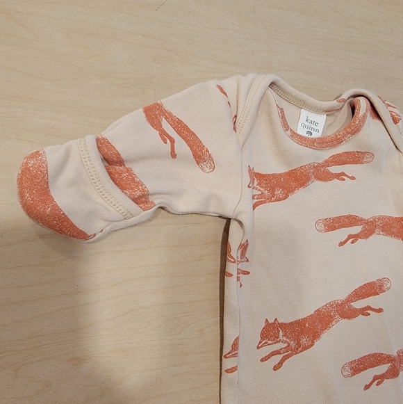 Kate Quinn 0-3 Month Fox Print Baby Sleep Knotted Gown - Picture 4 of 5